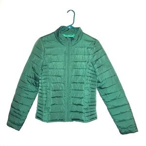 Bizzbee Kelly green to dark green puffer insulated jacket